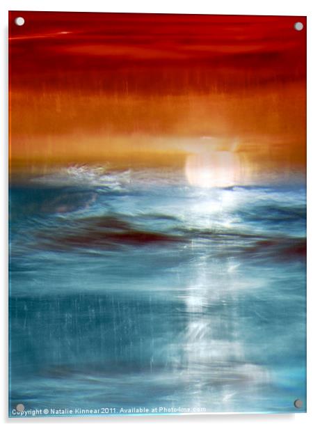 Sunset Seascape Abstract Acrylic by Natalie Kinnear