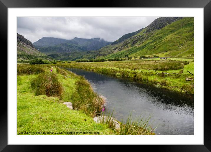 Afon Ogwen in Nant Ffrancon Valley Snowdonia Framed Mounted Print by Pearl Bucknall