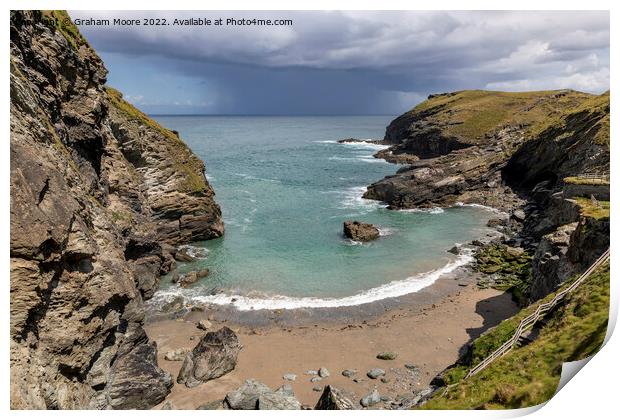 Clearing storm at Tintagel Print by Graham Moore