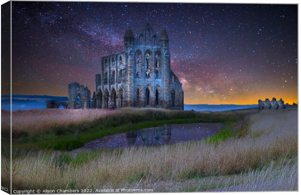Whitby Abbey Star Rise Canvas Print by Alison Chambers