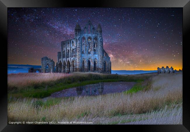 Whitby Abbey Star Rise Framed Print by Alison Chambers