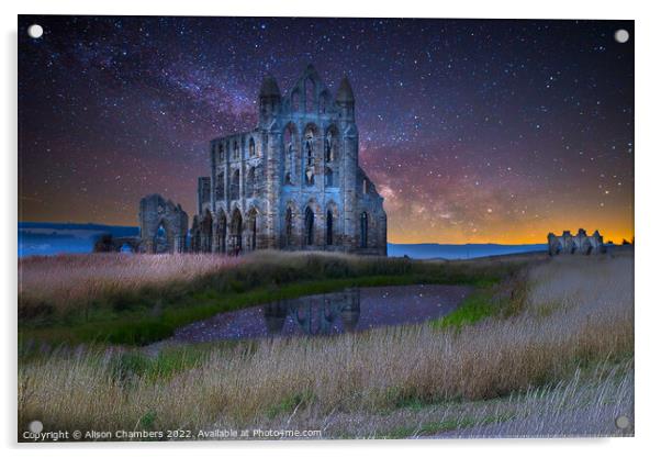 Whitby Abbey Star Rise Acrylic by Alison Chambers