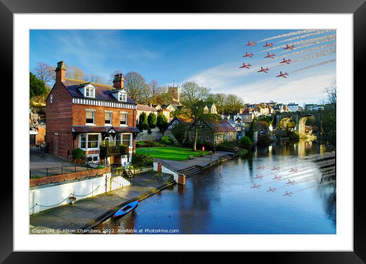 Knaresborough Red Arrows Framed Mounted Print by Alison Chambers
