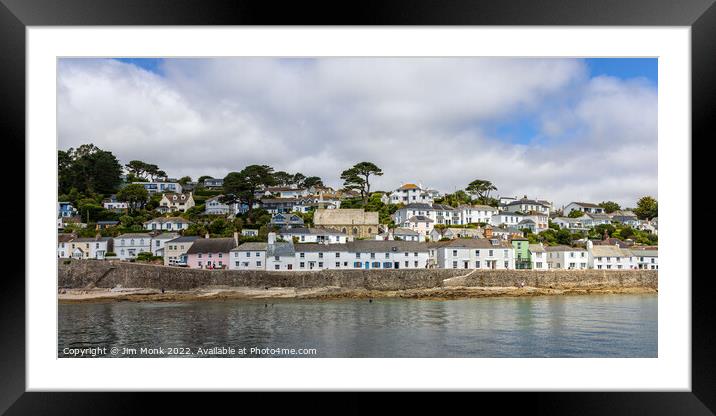 St Mawes Waterfront Framed Mounted Print by Jim Monk
