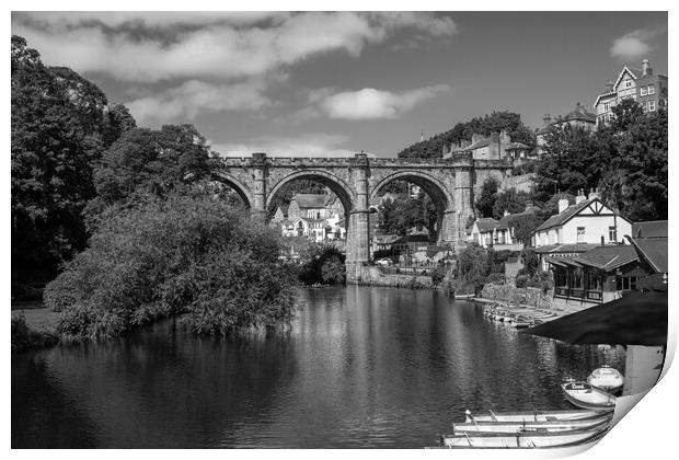 Knaresborough Viaduct black and white Print by J Biggadike