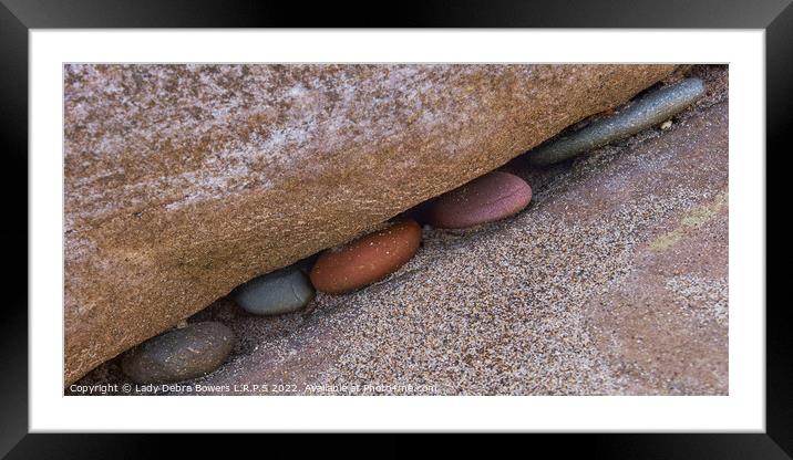 Coloured Pebbles Framed Mounted Print by Lady Debra Bowers L.R.P.S