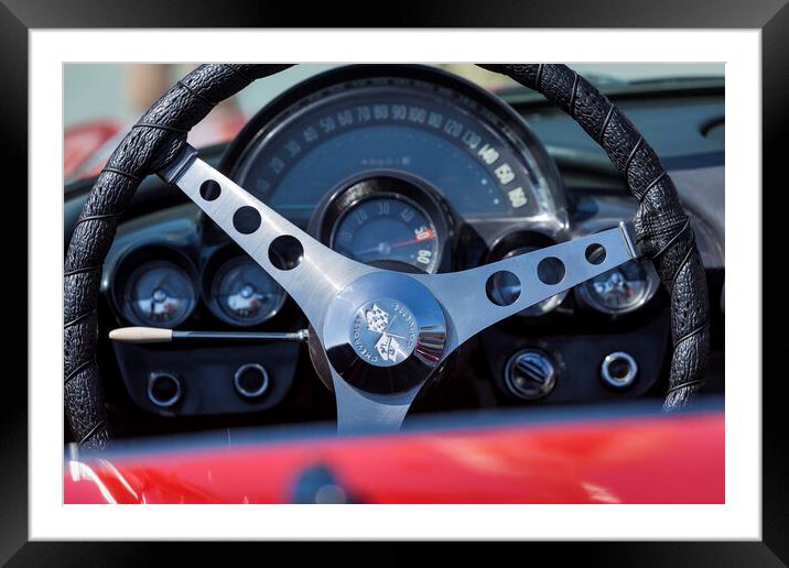 Steering wheel and dashboard Framed Mounted Print by Phil Crean