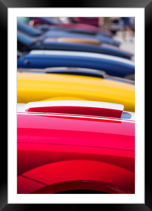 Abstract colourful car bonnets Framed Mounted Print by Phil Crean