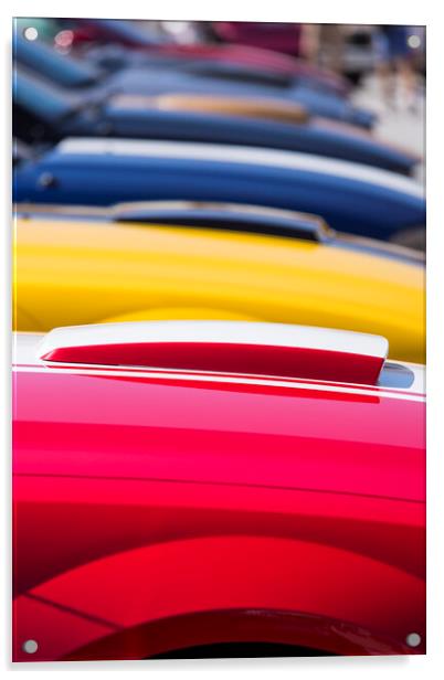 Abstract colourful car bonnets Acrylic by Phil Crean