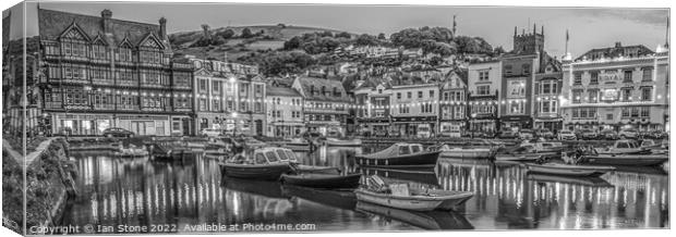 Dartmouth harbour in Monochrome  Canvas Print by Ian Stone