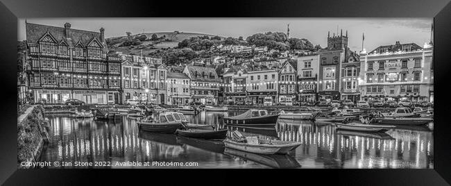 Dartmouth harbour in Monochrome  Framed Print by Ian Stone