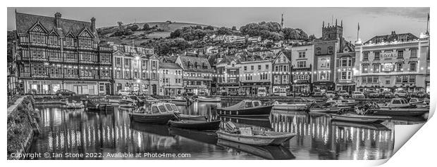Dartmouth harbour in Monochrome  Print by Ian Stone
