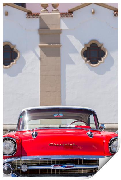 Red Chevrolet  Print by Phil Crean
