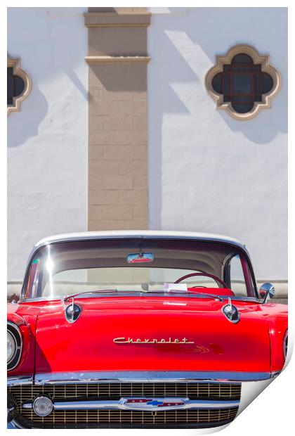 Red Chevrolet  Print by Phil Crean