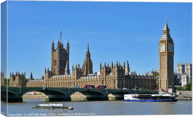 Houses of Parliament, London Canvas Print by Nathalie Hales