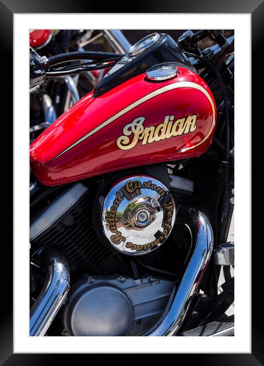 Indian motorcycle detail Framed Mounted Print by Phil Crean