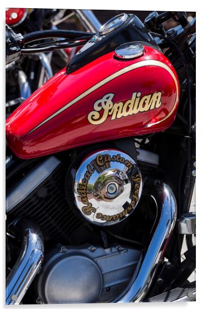 Indian motorcycle detail Acrylic by Phil Crean