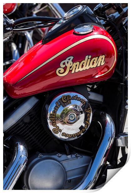 Indian motorcycle detail Print by Phil Crean