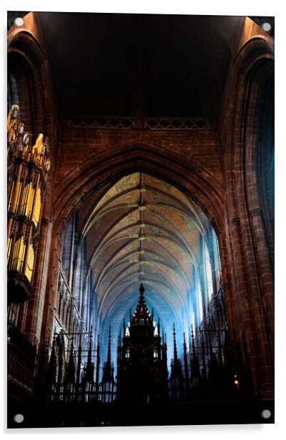 Chester cathedral interior Acrylic by Phil Crean