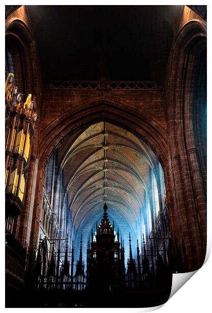 Chester cathedral interior Print by Phil Crean