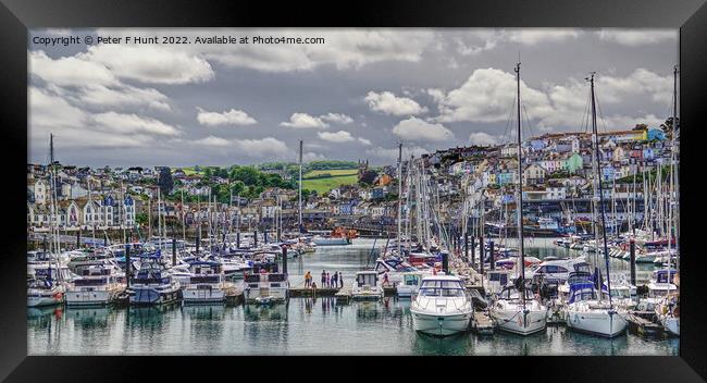 Brixham Marina And Town  Framed Print by Peter F Hunt