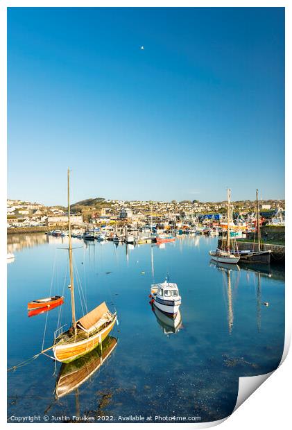 The harbour at Newlyn, Cornwall Print by Justin Foulkes