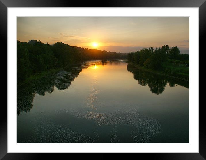 River Garonne, La Reole, S/W France Framed Mounted Print by Sandi-Cockayne ADPS