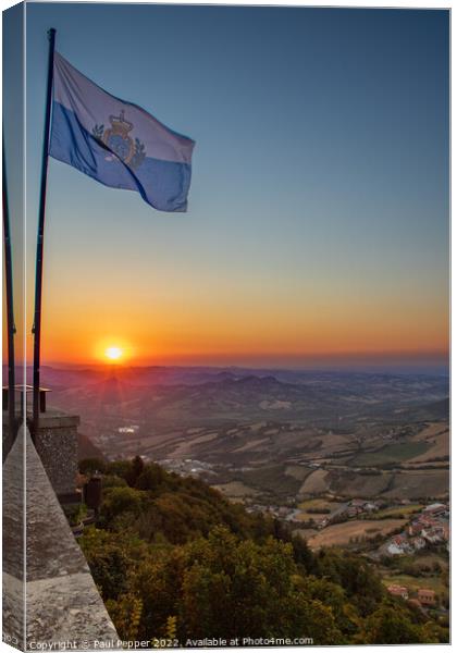 San Marino sunset Canvas Print by Paul Pepper