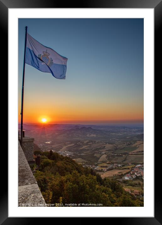 San Marino sunset Framed Mounted Print by Paul Pepper