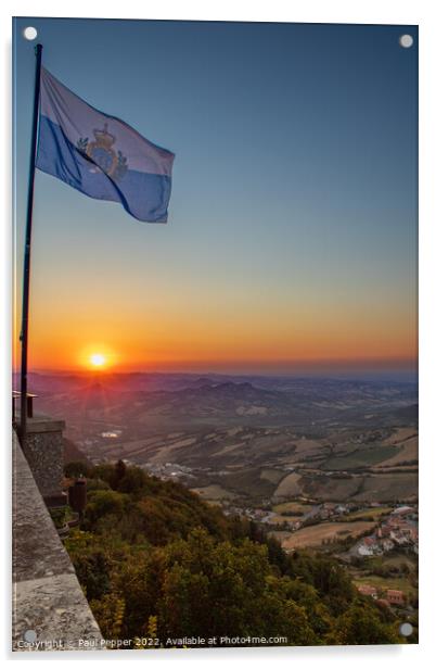 San Marino sunset Acrylic by Paul Pepper