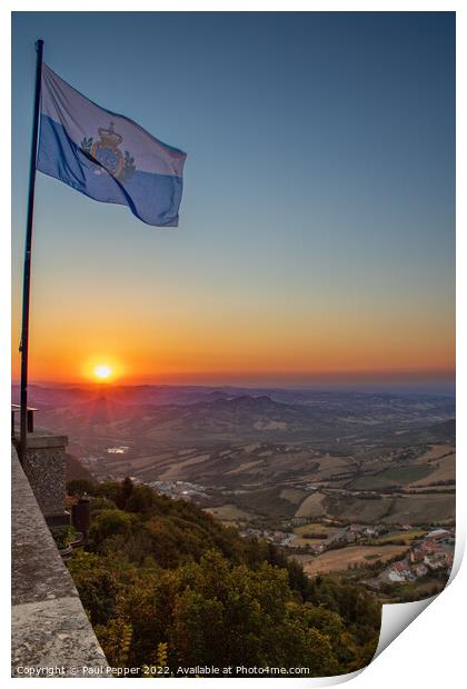 San Marino sunset Print by Paul Pepper