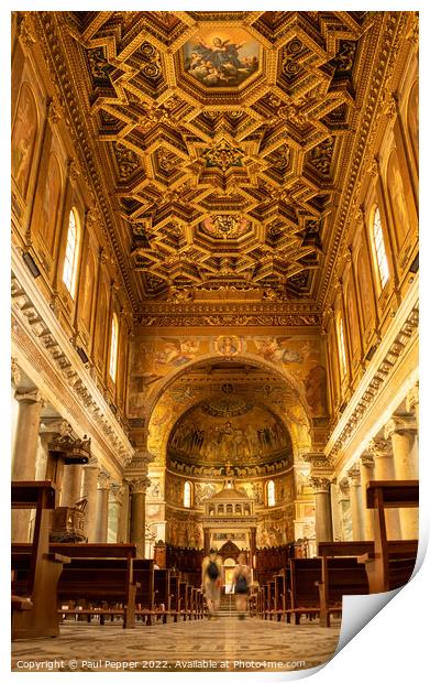 Basilica of Our Lady in Trastevere Print by Paul Pepper
