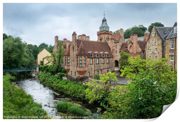 Edinburgh, Scotland. Dean village cityscape Print by Delphimages Art