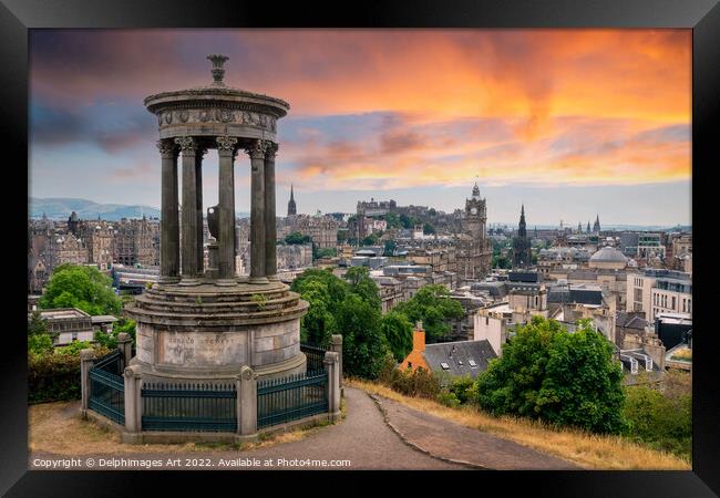 Edinburgh, Scotland at sunset Framed Print by Delphimages Art