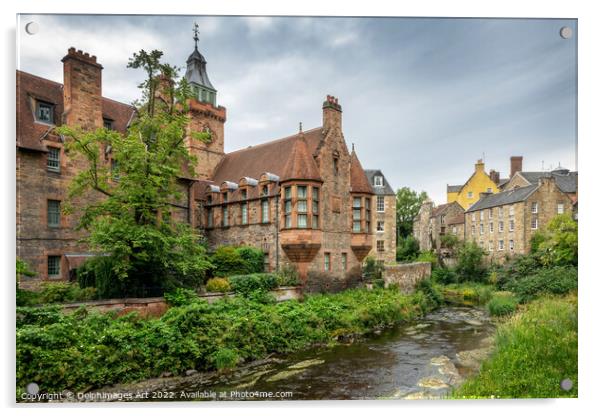 Edinburgh, Scotland. Dean village and Leith river Acrylic by Delphimages Art