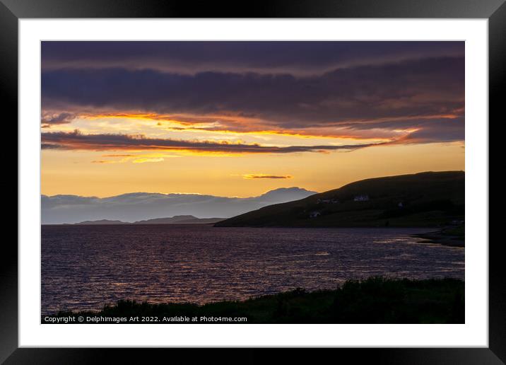 Sunset over Loch Broom in Ullapool, Highlands, Sco Framed Mounted Print by Delphimages Art