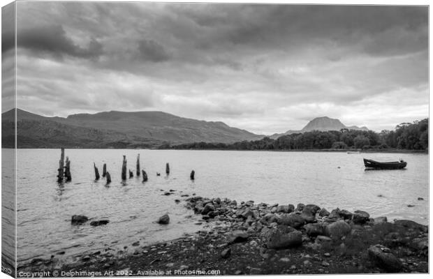 Loch Maree near Gairloch in North West Highlands,  Canvas Print by Delphimages Art