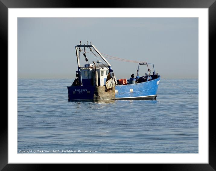 Fishing Boat moored in Hastings. Framed Mounted Print by Mark Ward