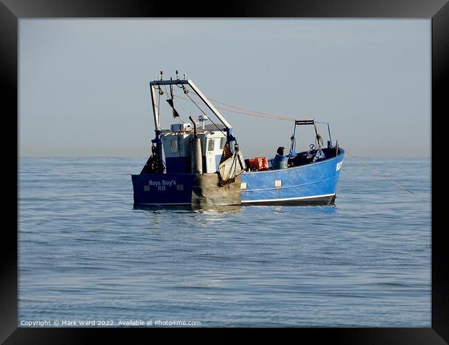 Fishing Boat moored in Hastings. Framed Print by Mark Ward