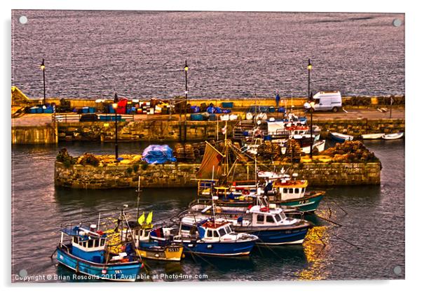 Fishing Boats of Newquay Acrylic by Brian Roscorla