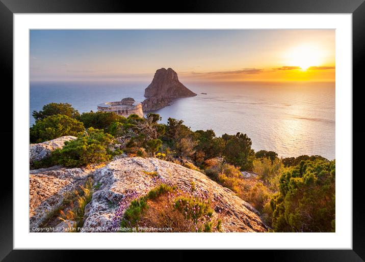Es Vedrá at sunset, Ibiza, Spain Framed Mounted Print by Justin Foulkes