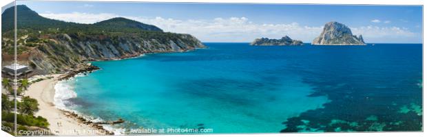 Es Vedrá from Cala D'Hort, Ibiza, Spain Canvas Print by Justin Foulkes