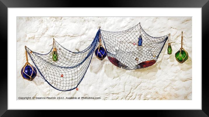  Nostalgic Display of Glass Fishing Floats Framed Mounted Print by Deanne Flouton