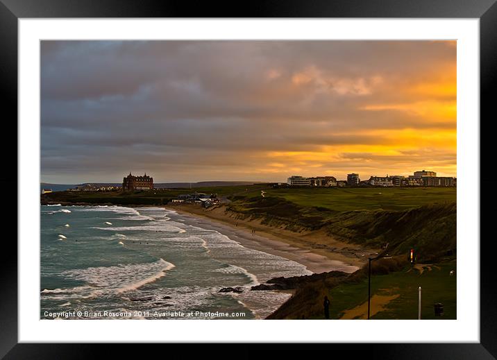Fistral Beach Newquay Framed Mounted Print by Brian Roscorla