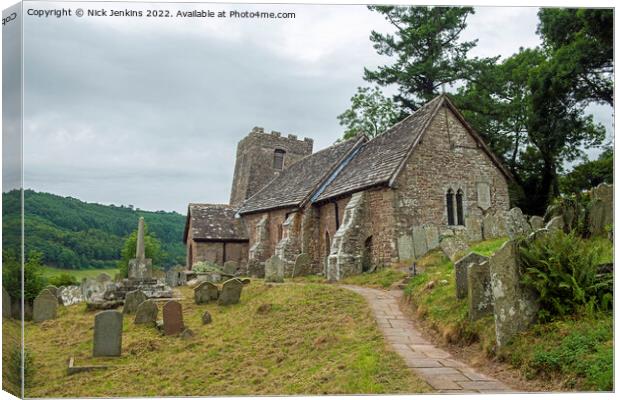 Cwmyoy Church from Vale of Ewyas East Side Canvas Print by Nick Jenkins