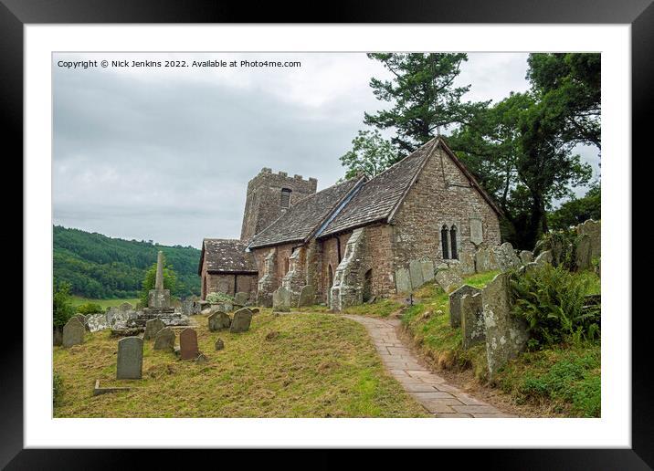 Cwmyoy Church from Vale of Ewyas East Side Framed Mounted Print by Nick Jenkins