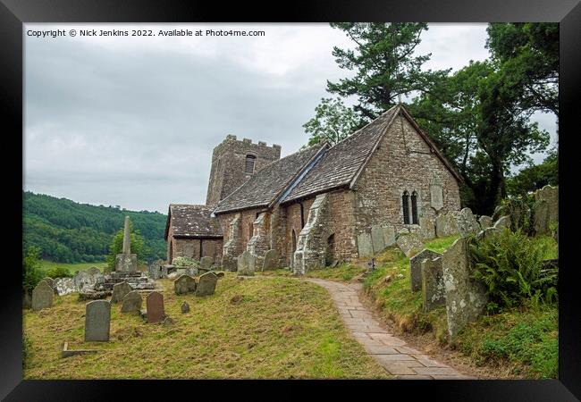 Cwmyoy Church from Vale of Ewyas East Side Framed Print by Nick Jenkins