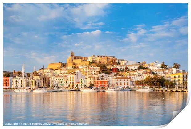 Ibiza Old town, Ibiza, Balearic Islands, Spain Print by Justin Foulkes