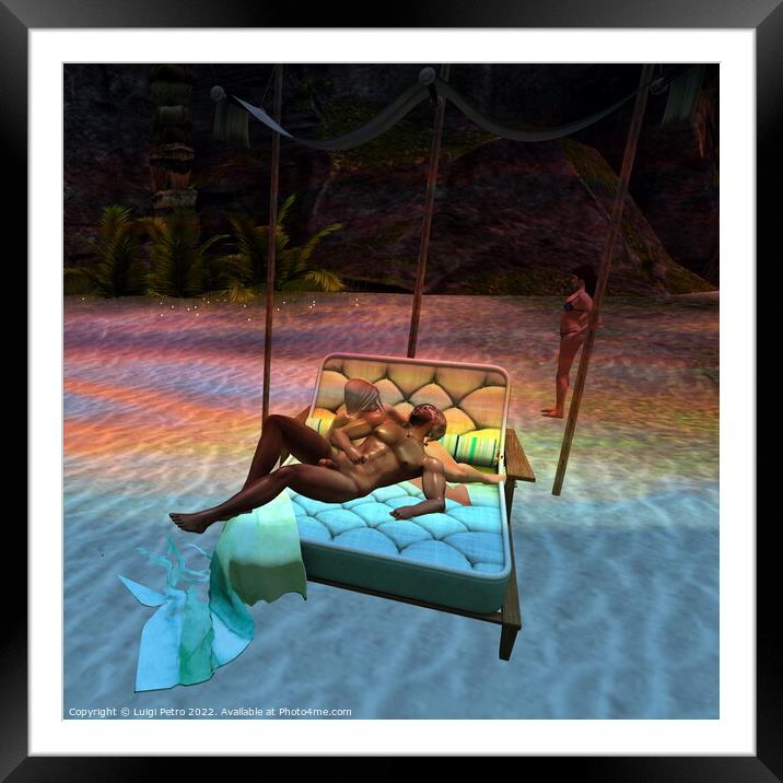 Abandoned Love on the Beach Framed Mounted Print by Luigi Petro