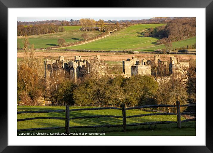 Bodium Castle and Surrounding Countryside Framed Mounted Print by Christine Kerioak